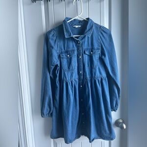 Stylish Blue Denim Babydoll Dress